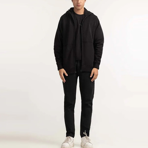 Sweat à capuche zippé pour homme en polaire, manches longues, avec logo OEM personnalisé, haute qualité - Product Image 4