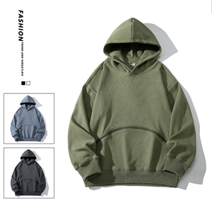 Sudadera con capucha y sudaderas para hombre en blanco de alta calidad personalizada marca privada Sudadera con capucha bordada personalizada hombro caído Sudadera con capucha de gran tamaño para hombre - Product Image 4