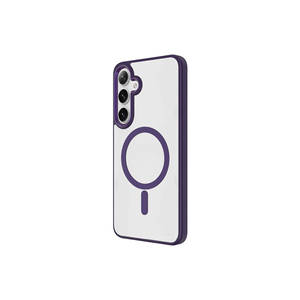 Coque de téléphone portable Netzy Luxury compatible MagSafe en silicone pour Samsung Galaxy S24 Plus, finition chrome violet profond - Product Image 1