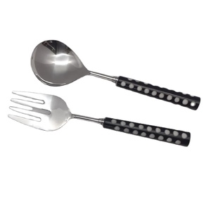 มือจับเรซินและสแตนเลสพร้อมชุดเสิร์ฟสลัดเงินเครื่องใช้ในครัวอุปกรณ์ครัวขายดี - Product Image 1