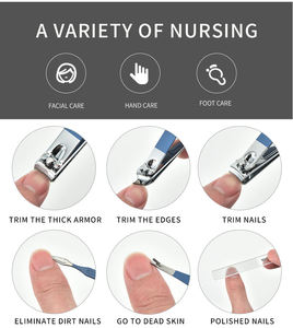 Haut de gamme 9 pièces Portable manucure pédicure ensemble anti-éclaboussures en acier inoxydable coupe-ongles bricolage orteil soin des ongles outil de beauté boîte de pied - Product Image 4