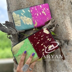 กระเป๋าคลัทช์หนังขนสีสันสดใสมีสไตล์แบบใหม่มีเอกลักษณ์เฉพาะตัวกระเป๋าใส่บัตรเอทีเอ็มหนังกระเป๋าคลัทช์หนังขนสัตว์ - Product Image 1