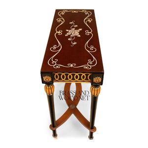 Mesa Consola Clásica de Lujo Pintada a Mano con Detalles en Dorado - Product Image 5