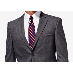 Giacca da abito da uomo JM Haggar Classic/Regular Fit in tessuto elasticizzato Sharkskin, colore grigio, taglia 42L - Product Image 2