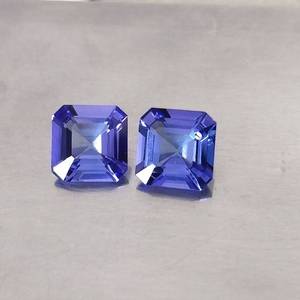 Piedra de tanzanita Natural de alta calidad de 8mm, corte Asscher, piedras preciosas calibradas sueltas sin calentar para ajuste de fabricación de joyas en venta al por mayor - Product Image 3