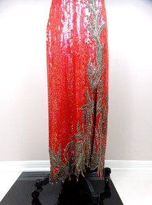 Vestido de cóctel de noche de longitud completa con decoración de bordado floral Manga completa con patrón de hojas antiestáticas para eventos - Product Image 2