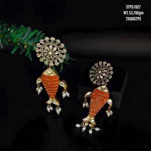 Joyería de moda, diseño exquisito, pendientes de plata de ley 925 con tachuelas en forma de pez Vintage a la moda - Product Image 1