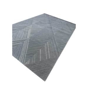 Tapis en laine tufté à la main Chroma Blue 9x12, motif géométrique rectangulaire pour la maison, le couloir, la chambre, épaisseur 10 mm, viscose pour adolescents - Product Image 2