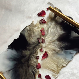 PLATEAU DE SERVICE ÉPOXY EN RÉSINE PERSONNALISABLE ET ÉLÉGANT Design rectangulaire pour la maison Restaurant Hôtel Plateau en résine - Product Image 1