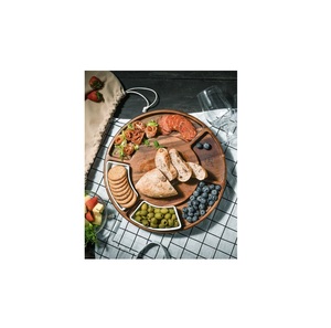 Assiettes de service rondes en bois d'acacia uniques en bois d'acacia pour les fruits utilisés dans les ustensiles de cuisine vaisselle et ensembles de dîner assiettes de service - Product Image 1