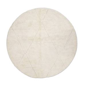 Tapis ronds de créateur de couleur blanche motif d'impression de bloc de main tapis ronds 100% Dhurries brodés pour la décoration de salon à la maison - Product Image 2