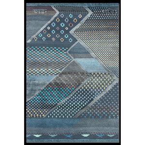 Tapis Manchaha en laine et soie de bambou noués à la main, 10 mm, rectangulaires, motif abstrait patchwork, technique artisanale pour la maison et les couloirs - Les-2832 - Product Image 1