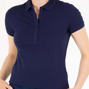 Polo <b>Shirt</b> Design Custom High Quality Cotton Polyester Quick-Dry Breathable Polo Collar Women's Clothing Polo <b>Shirts</b> <b>Navy</b> <b>Blue</b> - Product Image 5