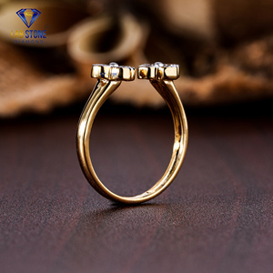 Lab-Stone Party Wear Bague en diamant 0.528 TDW Diamant taille ronde Or jaune Couleur EF-VS - Product Image 5