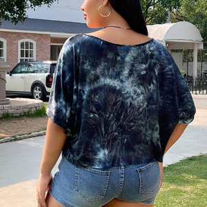 Camisetas Personalizables para Mujer con Estampado Tie-Dye de Diamantes Arcoíris, Transpirables, de Algodón, Holgadas, Vintage, Ecológicas, Anti-UV, para Verano, con Logotipo - Product Image 2