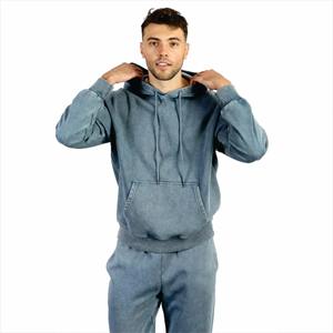 2025 New Custom Oversized Sun Faded Striped <b>Hoodie</b> Sweatpants Set Streetwear Acid Washed Two-Piece Tracksuit Printed Fleece Logo - Product Image 4