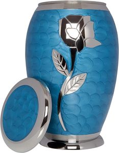 Urnas de cremación de aluminio de alta calidad de Venta caliente hermoso diseño de hoja para cenizas de adultos urnas funerarias de latón - Product Image 1