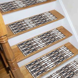 Brown And Navy Blue Rug, Modern Printed Rug with Geometric Pattern,Nonwoven Thin Rug - Product Image 3