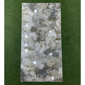 Azulejos de porcelana pulida esmaltada con textura de arena dorada de alta calidad 60x120 60x60 azulejos decorativos de lujo brillantes personalizados - Product Image 3