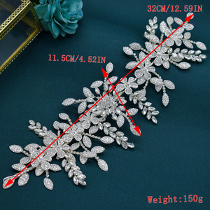 Couronne de mariage en alliage luxueuse, ornée de strass, couronne de mariée - Product Image 6