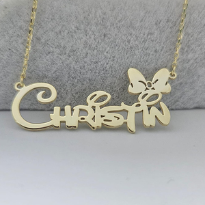 Collana Personalizzata con Ciondolo a Lettera in Acciaio Inox Placcato Oro, <span class=keywords><strong>Gioielli</strong></span> <span class=keywords><strong>Personalizzati</strong></span> per Donne, Vendita all'Ingrosso - Product Image 3