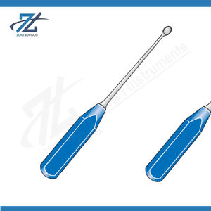 Cureta Ósea Azul con Mango Acetal Suregrip, 270 mm de Largo, Recta, 4 mm de Ancho, Acero Inoxidable, Juego de Instrumentos Quirúrgicos Reutilizables, CE - Product Image 2