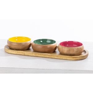 Bols de service en bois d'acacia et de mangue naturels faits à la main, écologiques, ronds, pour salades, fruits, collations, vaisselle pour la maison et les restaurants - Product Image 6