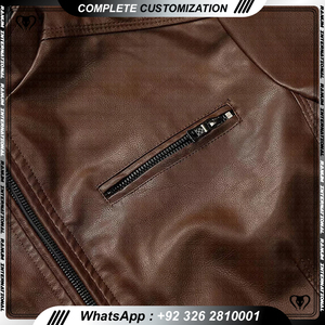 Veste en cuir pour hommes de haute qualité Veste coupe ajustée Veste de style motard motard - Product Image 2