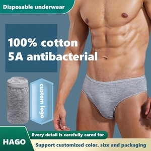 HAGO 5A coton antibactérien sous-vêtements jetables pour hommes-respirant doux confort caleçon en vrac en gros pour <span class=keywords><strong>voyage</strong></span>/hôpital - Product Image 2