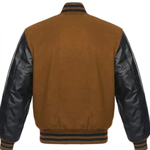 Veste de baseball en laine de haute qualité pour homme, veste de travail d'hiver, broderie en chenille, cuir - Product Image 6