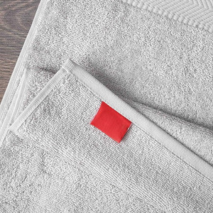Drap de bain éponge à prix bon marché fournisseur direct d'usine 500 GSM couleur gris clair 100x150 drap de bain durable en coton avec logo personnalisé - Product Image 4