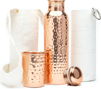 Bouteille d'eau réutilisable en cuivre martelé de 1000 ml, écologique, pour le camping, les voyages et le sport, prix abordable, Inde