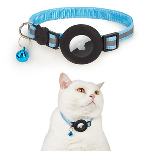 Verstelbare Reflecterende Kraag Voor Huisdieren Airtag Houder Gps Tracker Kat Hond Ontsnapping Veiligheidsbel Waterdicht Nylon Kleine Honden Katten - Product Image 4