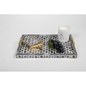 Plateau de service en incrustation d'os fait à la main plateau en bois écologique de haute qualité pour ustensiles de cuisine plateau en bois décoratif de Restaurant de table - Product Image 3