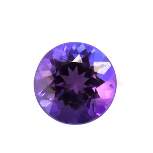 天然紫水晶宝石松散圆形切割14毫米紫水晶宝石，切割抛光紫色紫水晶圆形宝石