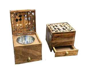 Quemador de Incienso Bakhoor Religioso Árabe, de Madera, Hecho a Mano, Ecológico, Mini, con Forma de Luna Cuadrada, al por Mayor - Product Image 1