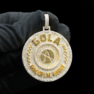 Pendentif en acier inoxydable personnalisé, directement de l'usine, hip-hop, serti de diamants CZ glacés - Product Image 2