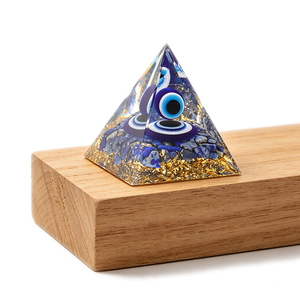 Pierres précieuses naturelles spirituelles Lapis Lazuli et Œil du Diable bleu, 6 cm, forme irrégulière, polies, pour Halloween, bijoux porte-bonheur énergétiques - Product Image 4