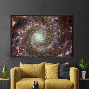 Toile imprimée : Art mural Galaxie James Webb, Décoration Boho, 1P : encadré noir - Product Image 1
