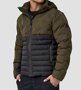<b>Waterproof</b> Windproof Cotton Filled <b>Red</b> Crop Pockets Custom Winter Men's Hooded Bomber Puffer <b>Jacket</b> - Product Image 4