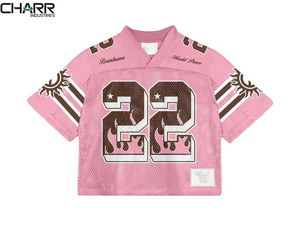 Camiseta de fútbol americano personalizada para hombre, ropa deportiva transpirable de malla corta, a rayas uniforme de equipo, número personalizado, servicio OEM, 2025 - Product Image 3