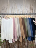 Suéter Largo Informal de Invierno para Mujer, con Bolsillos Funcionales Pequeños, Cuello Redondo, Mangas Largas, Tejido por Computadora