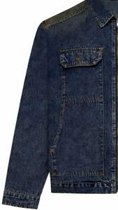 Veste en jean surdimensionnée à capuche de haute qualité OEM 2025, style streetwear, logo sur le devant en toile, 100% coton, vestes pour hommes - Product Image 2