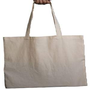 Vente en gros de sac fourre-tout en toile écologique 100% coton biologique grand sac d'épicerie réutilisable sac à provisions vierge personnalisable avec logo imprimé - Product Image 1