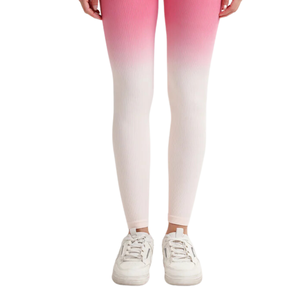 Ensemble de yoga côtelé personnalisé pour femmes vêtements de fitness actif en tissu à mailles pour l'entraînement motif solide nouveaux vêtements de sport de gymnastique en gros - Product Image 2