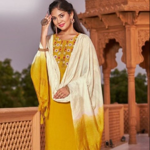 ชุดเซ็ท Dupatta กางเกงขาบานปักลาย,ชุดดีไซน์เนอร์ชุดสวมใส่แบบชนเผ่าสำหรับผู้หญิง - Product Image 1