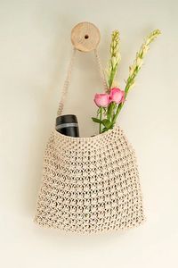 Latest Classic Handcrafted Macrame Bohemian Beautiful Hand-knotted Trendy Tote <b>Bag</b> Custom <b>Knitting</b> for Women and Ladies <b>Bag</b> - Product Image 3