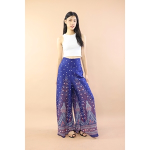 Napat Vêtements Peacock Pantalons Palazzo pour femmes en bleu marine pour femmes - Product Image 2