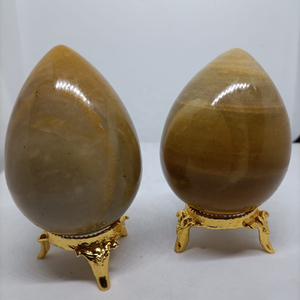 ไข่แจสเปอร์สีเหลืองธรรมชาติขัดเงา ขายส่ง ไข่คริสตัล หินตกแต่งสำหรับตกแต่งบ้าน ของสะสม ของขวัญ - Product Image 2