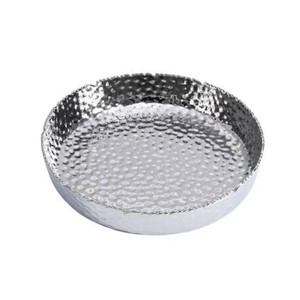 Assiettes décoratives de luxe en métal pour mariage, or et argent, ensemble de plateaux rectangulaires ronds, assiettes en acier inoxydable en vente en gros - Product Image 2